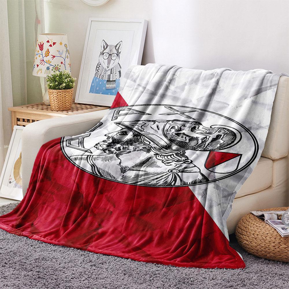 1PC Amsterdamsche Football Club Ajax Patterned Flannel Blanket Suitable For All Seasons for Home Decor Warmth and Comfort Gifts Holiday Present