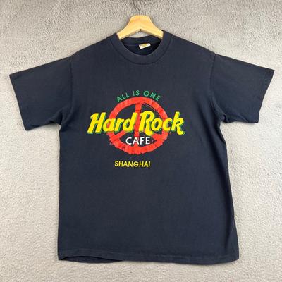 T-ShirtVTG Hard Rock Cafe Shanghai All Is One Peace Sign Navy Blue Cotton T-Shirt M