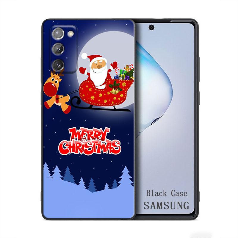 Merry Christmas Santa Claus Elk Samsung Galaxy A91 A73 A72 A71 A53 A52 A7 M62 M22 M30s M31s M33 M52 F23 F41 F42 5G 4G Phone Case