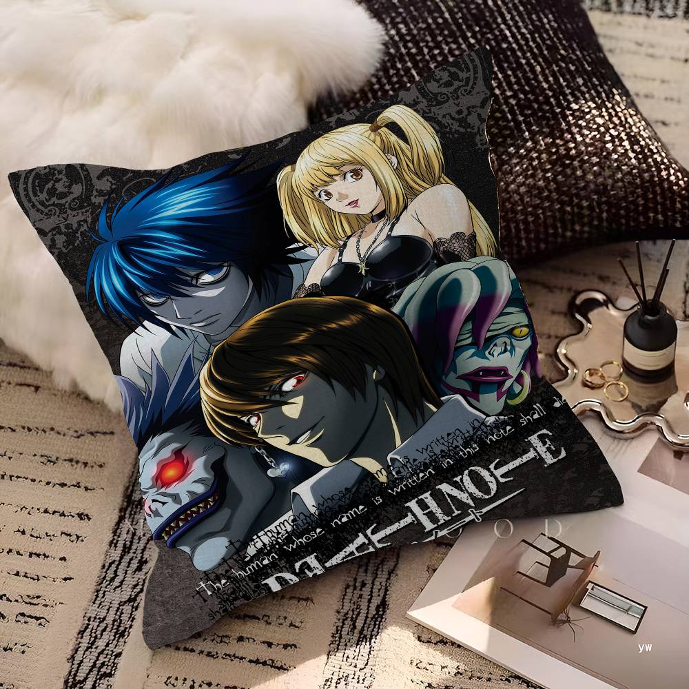 Anime Death Note Cushion Cover Inches Farmhouse Decor Home Throw Pillow Covers for Couch Decorations