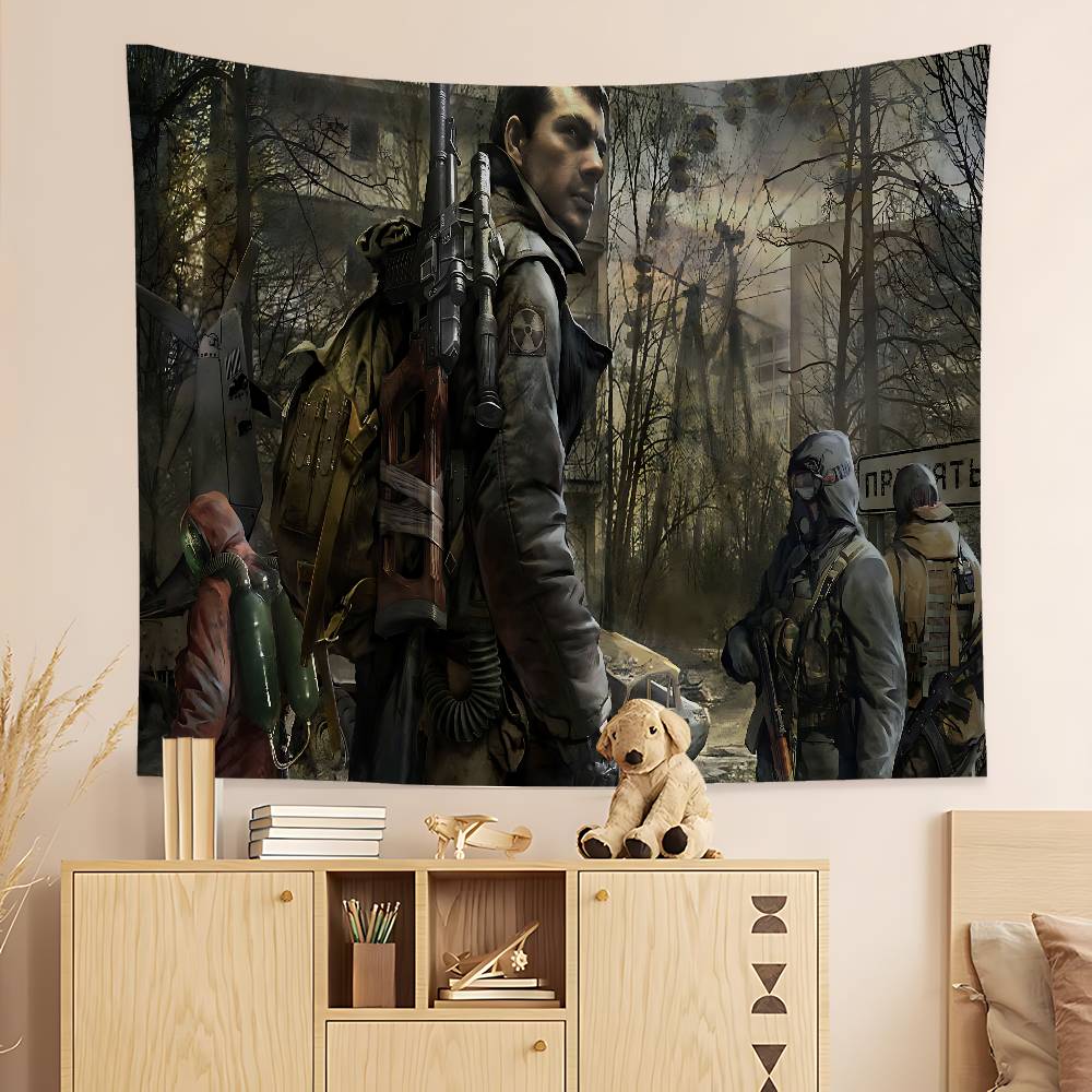 Horror Game SStalker Cartoon Tapestry Art Science Fiction Room Home Decor Wall Hanging Sheets