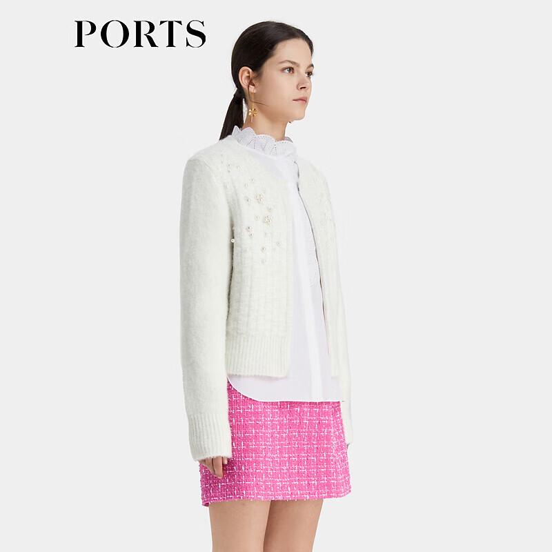 Ports Women's Hand-Embroidered Beaded Knit Cardigan