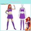Lebendige Teen Titans Starfire Cosplay-Kostümperücke für Erwachsene, perfekt für Halloween, Maskenball und Comic Con