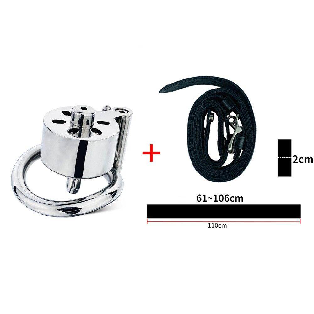 Bærbart rustfritt stål CB-lås Cock Ring Penis Cage Mannlig kyskhetsbelte Sexleketøy Ball Båre Slave BDSM