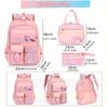 3pcs/set School Backpack for Girls Bookbag Elementary Middle School Bags Student Cute Plaid Backpack with Lunch Bag Pencil Bag