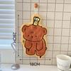 New Cartoon Animal Hand Towel Coral Velvet Thickened Bathroom Kerchief Absorb Water Hanging Hand Wipe Kitchen