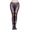 Women Sexy Stockings Lingerie Hollow Holes Oil Shiny Glossy Silky Tight Pantyhose Thin Transparent High Elastic Leggings