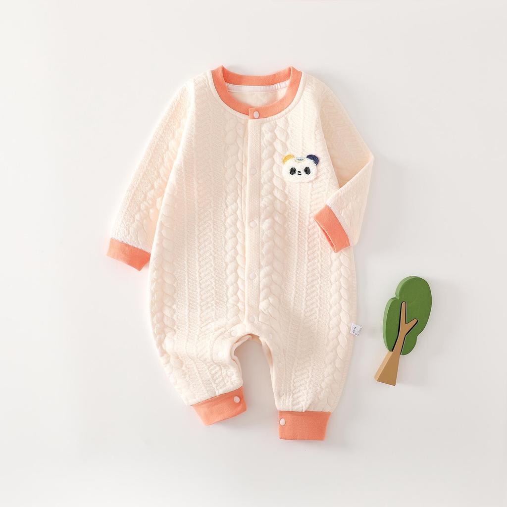 Newborn & Toddler Spring/Autumn Padded Butterfly Crawling Suit – Thick, Three-Layer Warmth for Outdoor Play