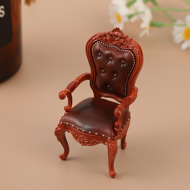1/12 Dollhouse Simulation Mini Armchair Model Doll Home Living Room Sofa Chair Furniture Decor Toy Dolls House Accessories