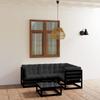 5 Pcs Garden Set with Cushions Solid Pine Wood