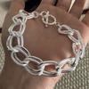 100% Solid 925 Sterling Silver Retro Bracelet for Women Men Vintage Handmade Wide Heavy Hollow Heart Bracelet Birthday Gift