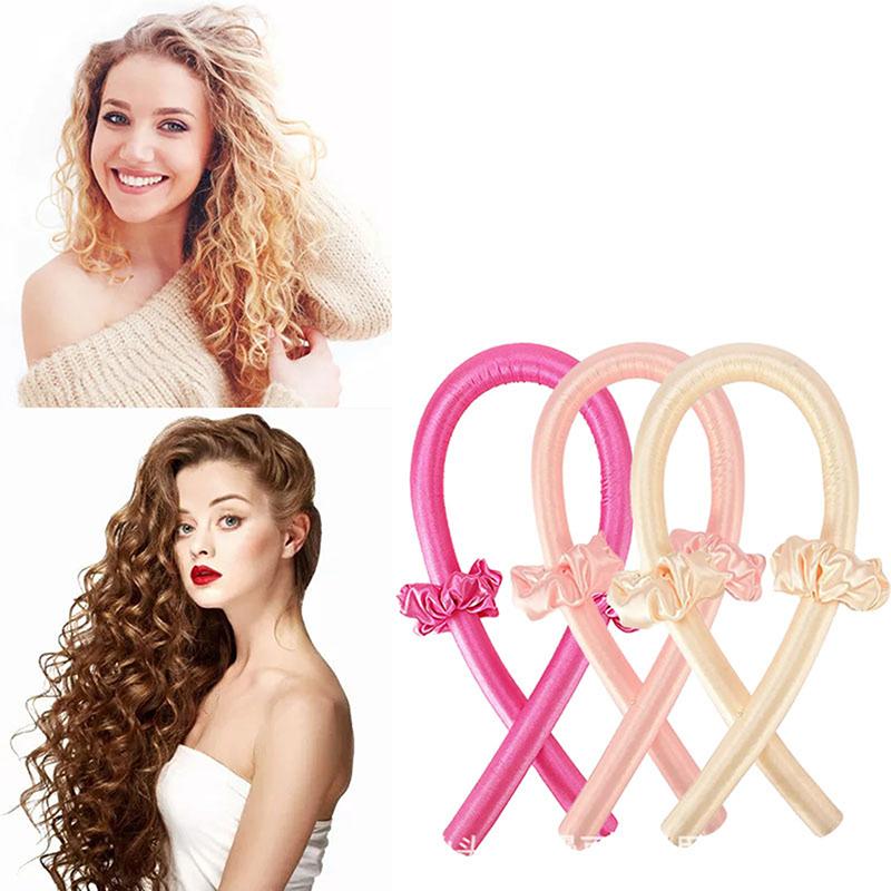 Heatless Curling Rod Headband No Heat Hair Curlers Ribbon Hair Rollers