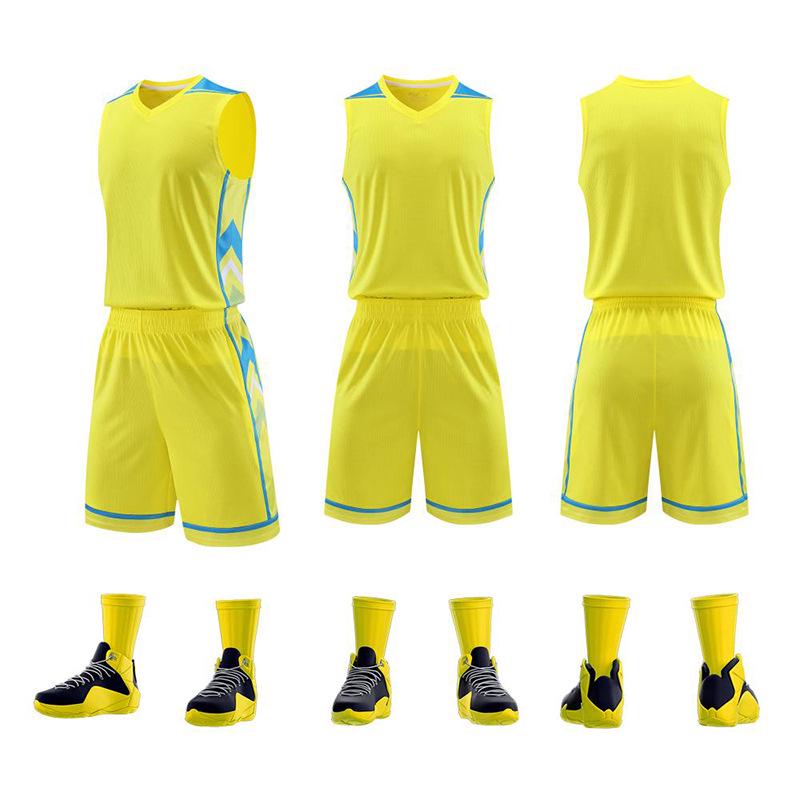 

Мужской летний комплект для баскетбольной команды: игровая майка и шорты 5XL светло-желтого