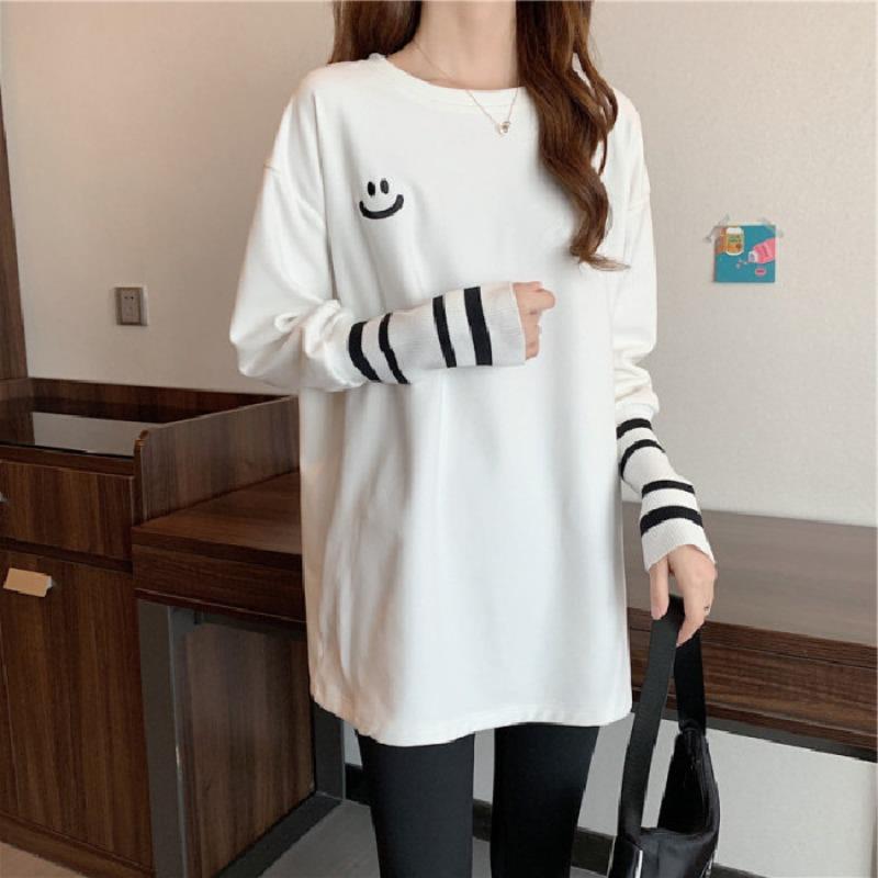 

Бархатная футболка с длинным рукавом Женский топ 2XL белый