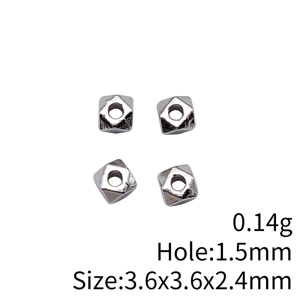 Square Round Mini Spacer Beads Metal Loose Beads For Thin Chain Bracelet Necklace DIY Jewelry Making Supplies For