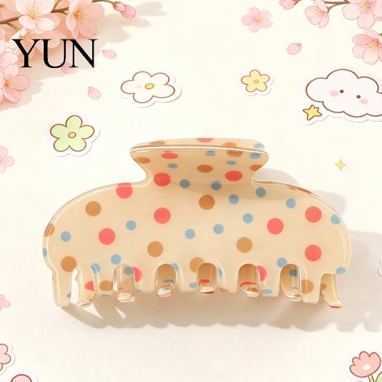 Leichte Haarstyling-Klammern Bunte Punkt-Kralle für Damen, Süßer Macaron-Stil Rutschfester Haifisch-Mode-Haarspangen-Greifer für Mädchen Dickes Haar,