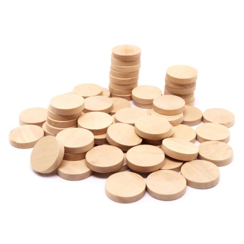 35MM Round Wood Circles Unfinished Wood Slices Cutout for Craft Door Hanger, Pyrography, Coasters Home Decor