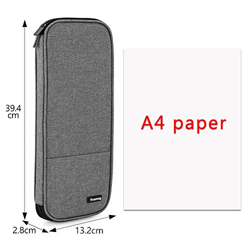 Teamoy Knitting Needle Storage Case for Knitting Needles and Afghan Needles (Up to 35.5cm/14 inches) with Knitting Tool Storage Pocket, Gray