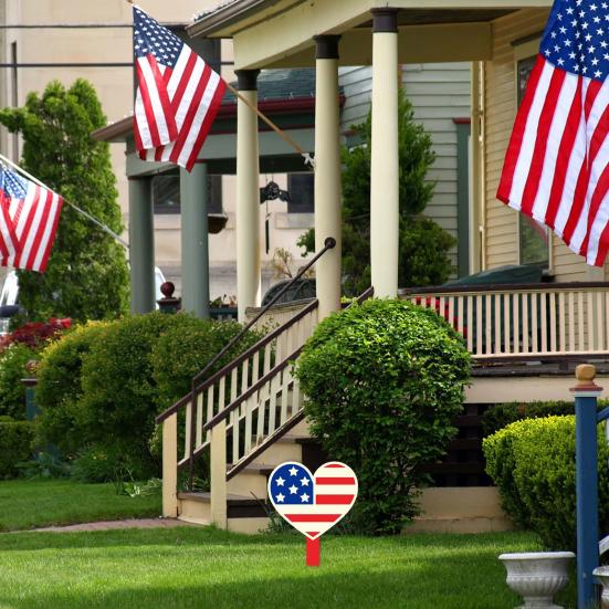 Hvězdný vlastenecký zahradní kůl v americkém stylu, venkovní kůl, vánoční dekorace ke Dni nezávislosti pro domácí dekoraci na trávník na zahradě