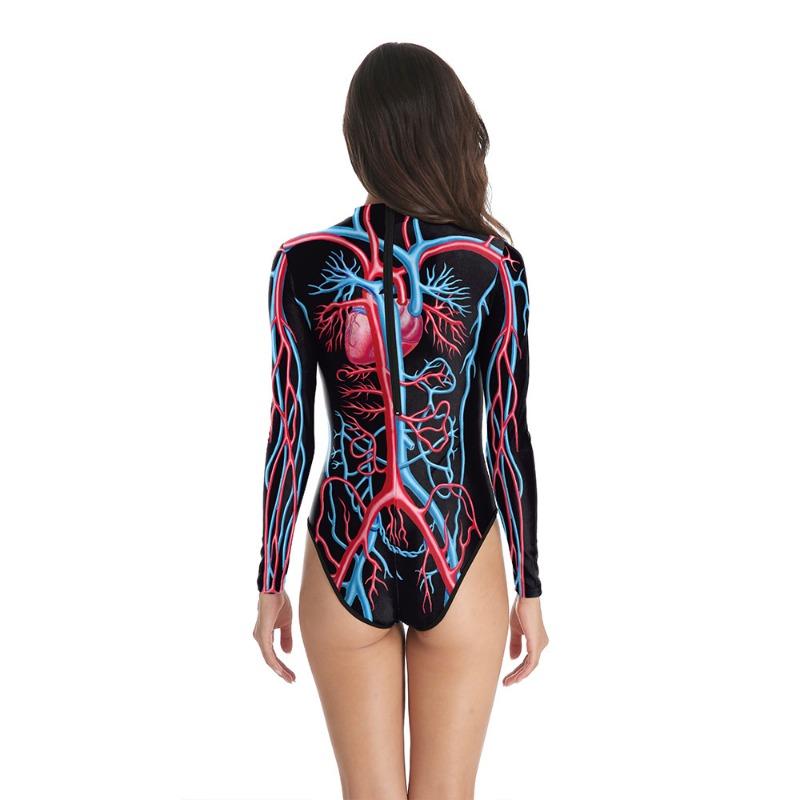 Halloween New Crew Neck Zipper Women's Swimsuit Beach Surfing Swimsuit Women