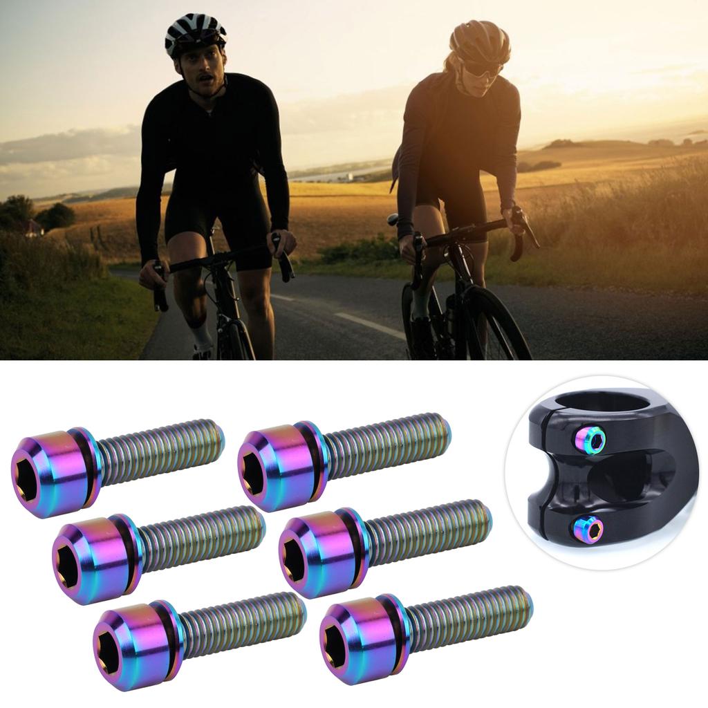 6Pcs Portable for M5x18   Alloy Mountain   Road Bike Stem Screw High Strength