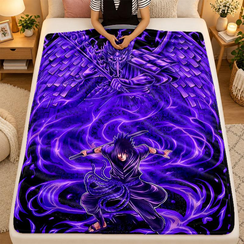 Flanell-DeckeSasuke Uchiha Warme Weiche Überwurfdecke für den Innenbereich Sofa Bett Wohnzimmer