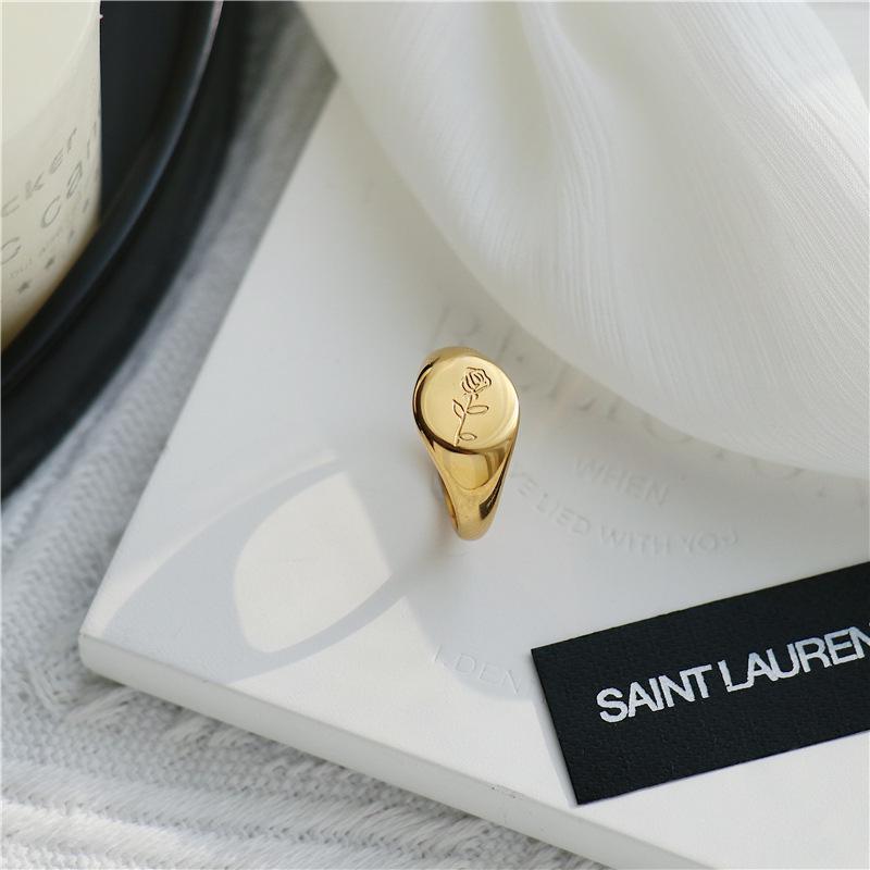 European Style 18k Rose Gold Plated Non-Fading Ring - High-End Brass Jewelry for Women