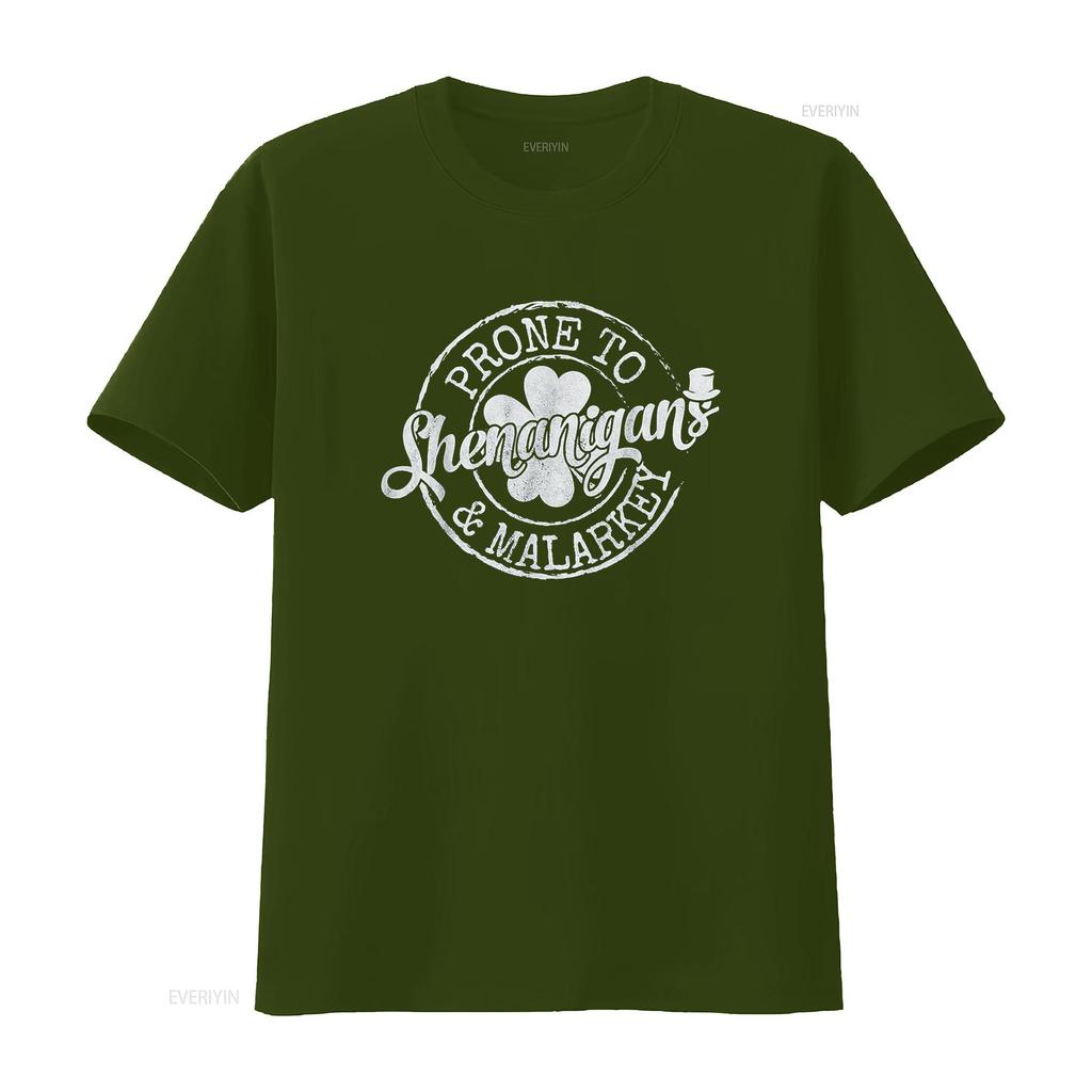 Prone To Shenanigans And Malarkey Funny St Patricks Day Boys T Shirt vintage Washed fashion Stylish Soft Unisex Comfortable