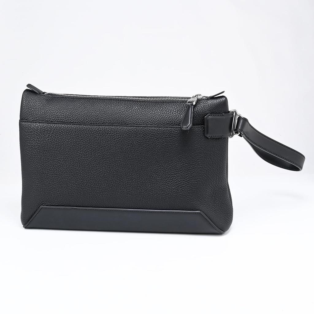 Dunhill 1893 Harness Clutch Zip Second UK Bag, Pouch, Bag, Men's, Black, 24F3136XA001, [Product Code 24F3136XA001]