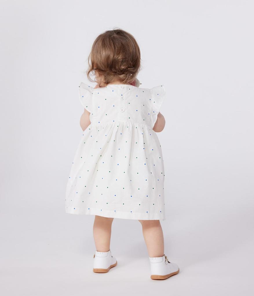 Frilled Dress and Bloomer Set A0CD5 12 Months 74cm [Petit Bateau] Off-white/multi-color