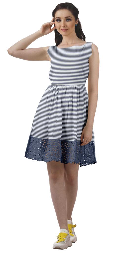 Moomaya Printed Lace Evening Mini Dress For Party Sleeveless Women Clothing