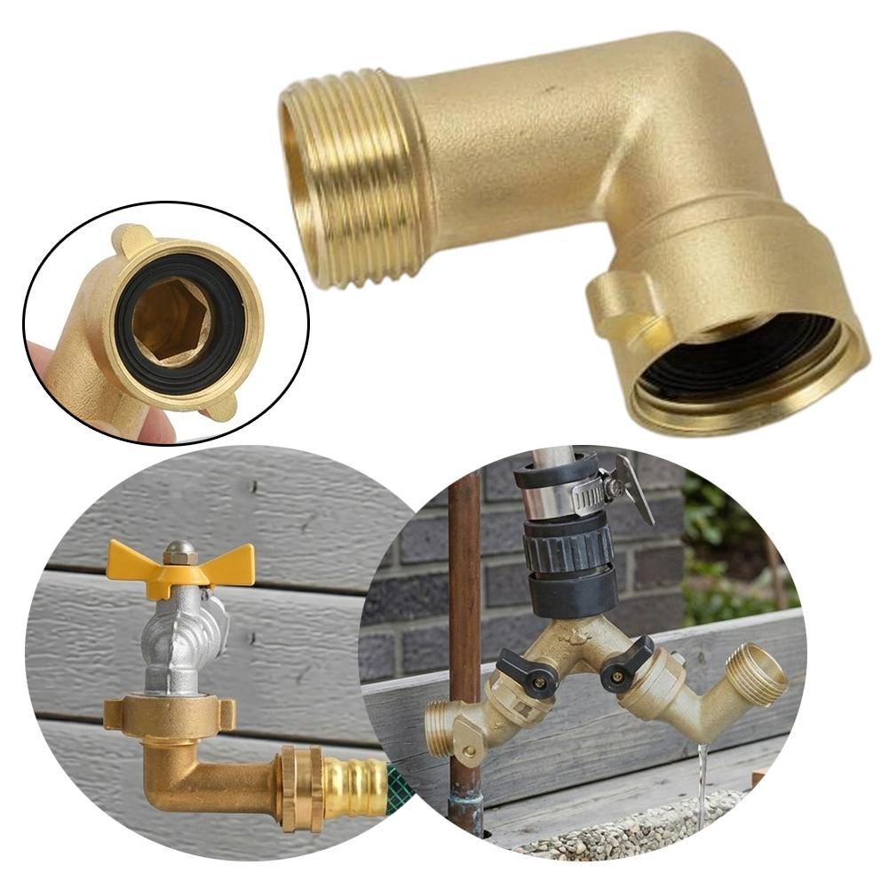 Hose Connector Brass 90 Degree Elbow Adapter For American Threaded Garden Hoses Secure Water Pipe Connection