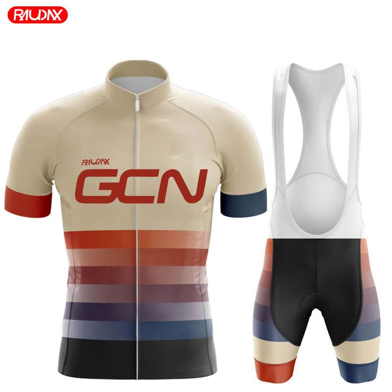 2025 Raudax GCN Team Summer Short Sleeve Cycling Jersey Set Breathable Mountain Bike Cycling Clothing Maílllot Ciclismo Hombre