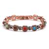 Bracciale magnetico turchese colorato - Bracciale turchese in rame puro con cristalli stile coreano