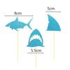 24pcs/set Fashion Shark Shape Cupcake Insert Cards with Toothpick Wedding Birthday Party Gifts Cake Decorations