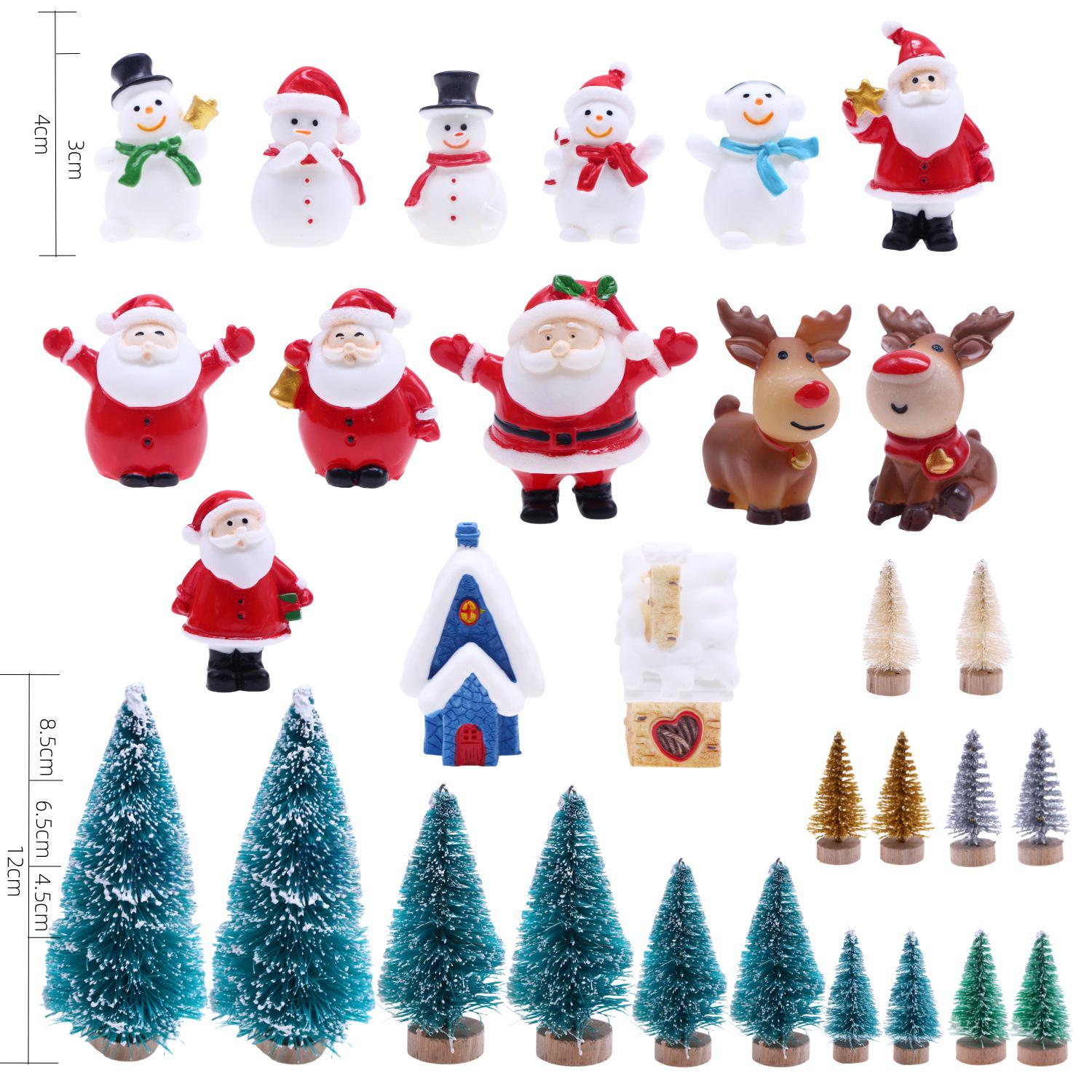 Cross-border Dollhouse Snowy Christmas Tree Pine Decoration Prop