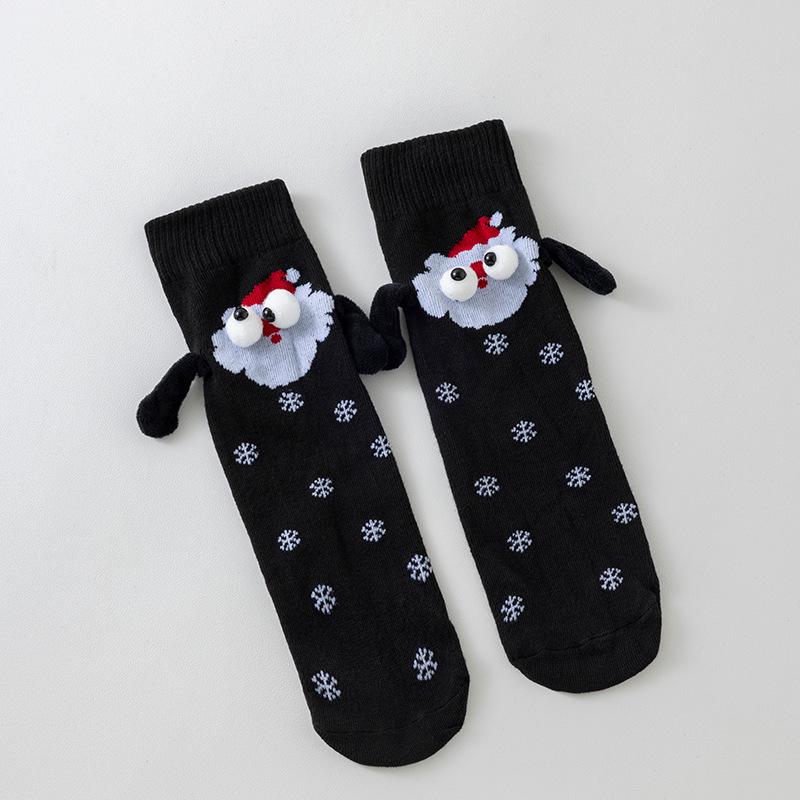Cute Black and White Mid-Calf Magnetic Couple Socks