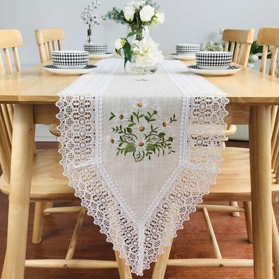 Semplice Pastorale Ricamo Cinese Pizzo Lusso Leggero Tavolino da Caffè Lungo Mobile TV Comodino Copritavolo Tavolo da Pranzo Runner da Tavolo