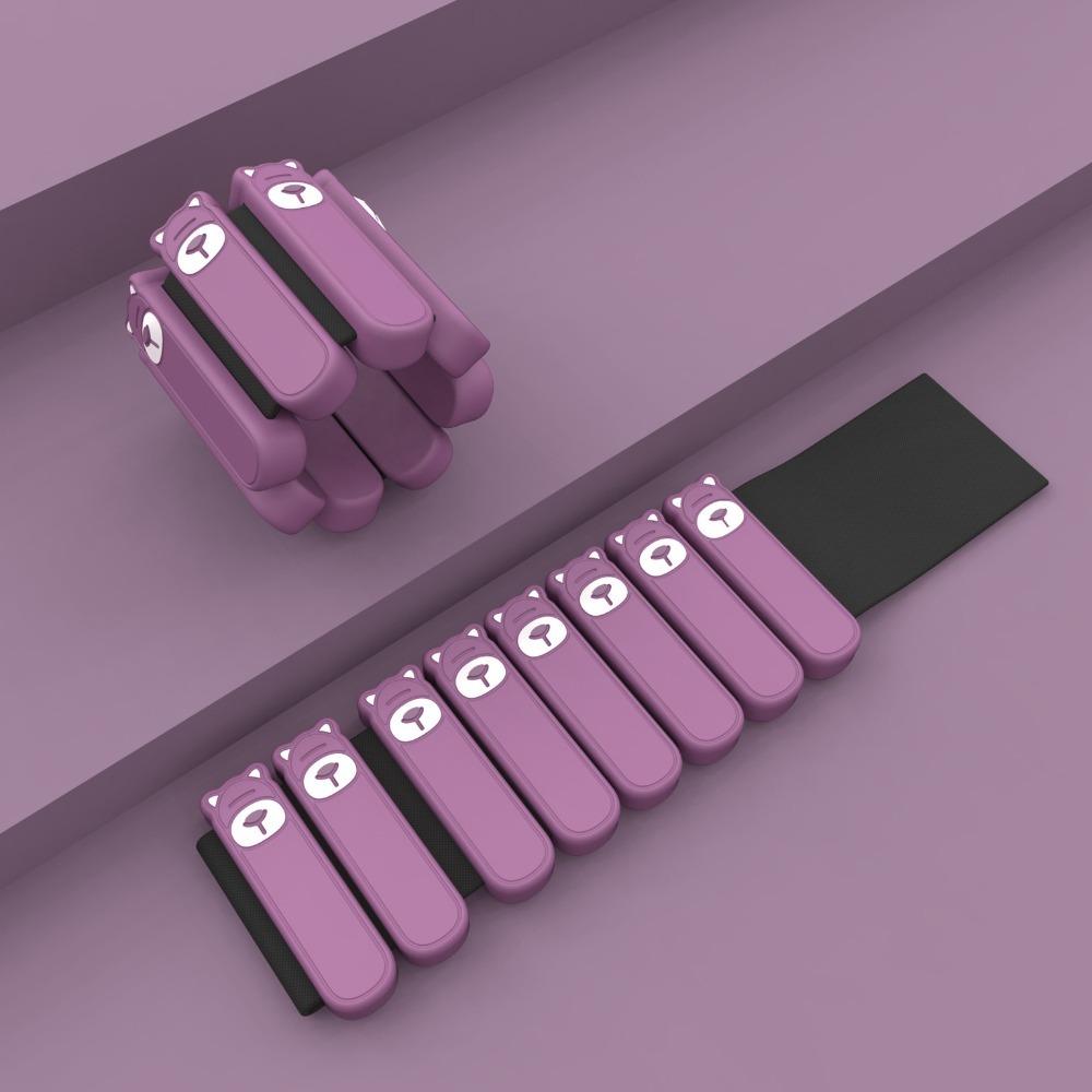 

1 пара женских браслетов-утяжелителей на запястье с животным принтом, регулируемое утяжеление, фитнес-оборудование, для бега фиолетовый