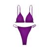 European & American Style 2025 Nylon Solid Color Split Bikini for Women