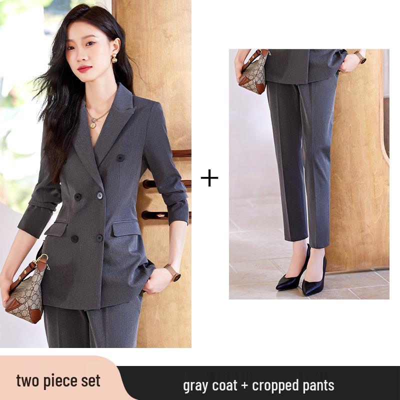 Women's Professional Suit Set: High-End Black Formal Wear for Interviews and Office