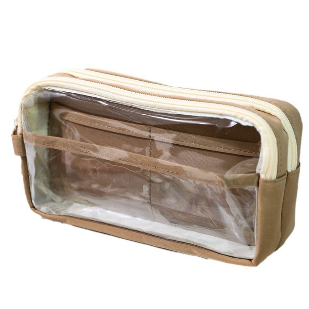 Transparent Pen Bag PVC Stationery Bag Multifunctional Pencil Case  Gift