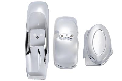 Honda Monkey/Gorilla Front and Rear Fenders and Side Covers (Set of 3) - Custom Motorcycle Parts, Aftermarket (Silver Plated)