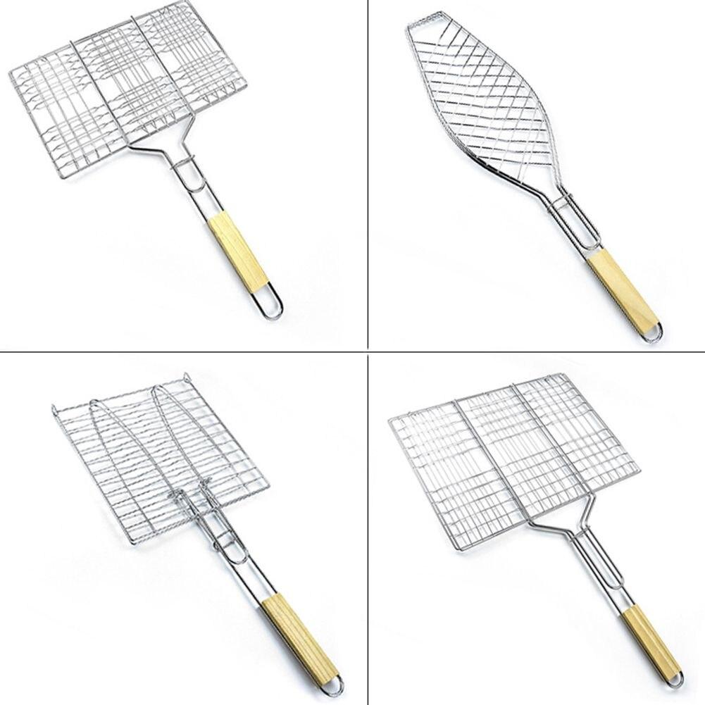 Fish Grill Basket Fish Grill Net with Wide Handle Useful BBQ Tool