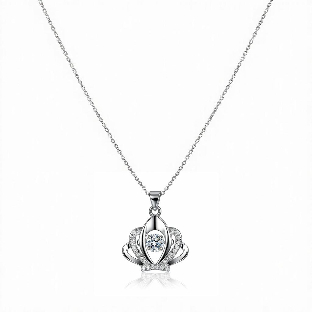 Luxurious Titanium Steel Crown Necklace - Trendy, Versatile Clavicle Chain for Women