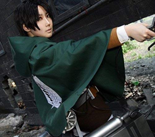 [Entregando amor e paz] Attack on Titan Hooded Cloak + Necklace + Basement Key 3-Piece Set Scout Regiment Wings of Freedom (L)