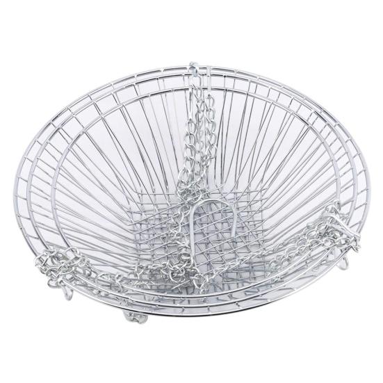 3 Layers Hollow Round Wire Hanging Fruit Vegetable Kitchen Storage Basket Plate