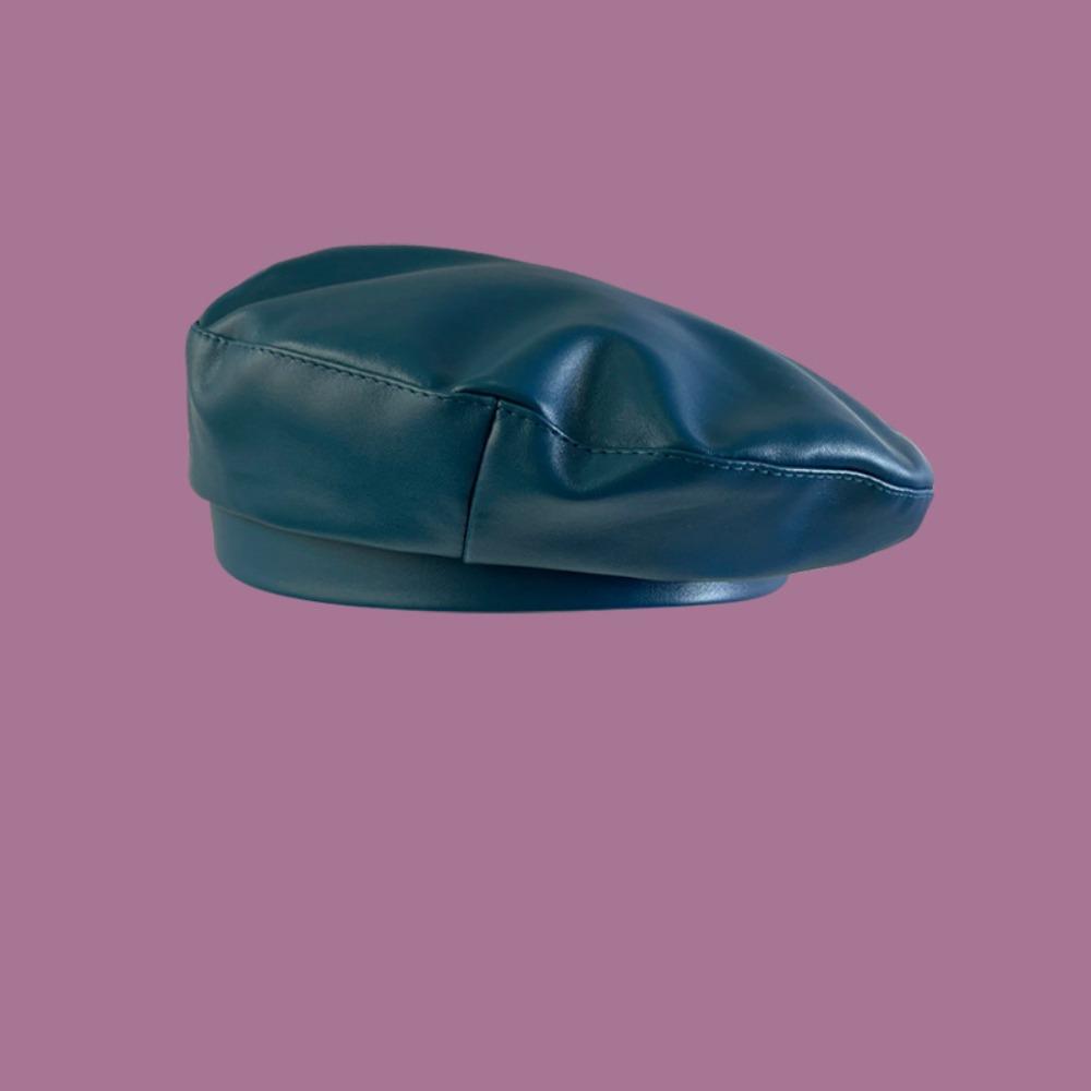 

Y2K Painter Hat Retro Flat Top Casual Artist Hat Winter озеро синього кольору