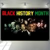 Black History Month Banner 72" x 48" Dekorationen Berühmte Personen Afrikanisch-Amerikanischer Geschichtsmonat Banner Partyzubehör Fotohintergrund für Innenbereich