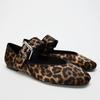 Ayakkabı Kadın Babetler Sığ Ağızlı Sonbahar Sivri Burun Loafer'lar Babetler Yeni Sonbahar Leopar Retro Elbise Ayakkabıları
